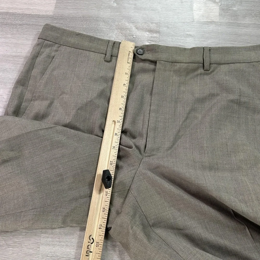 Santorelli Luxury Serge Pants Mens 36x30 Brown Wool Cuffed Dress Slacks Italy